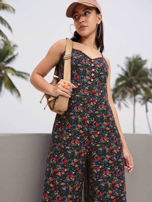 Dressberry Black Printed Jumpsuits Buy Dressberry Black Printed Jumpsuits online in India