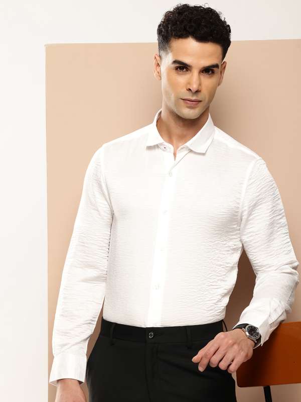 Party wear white shirts for mens cheap
