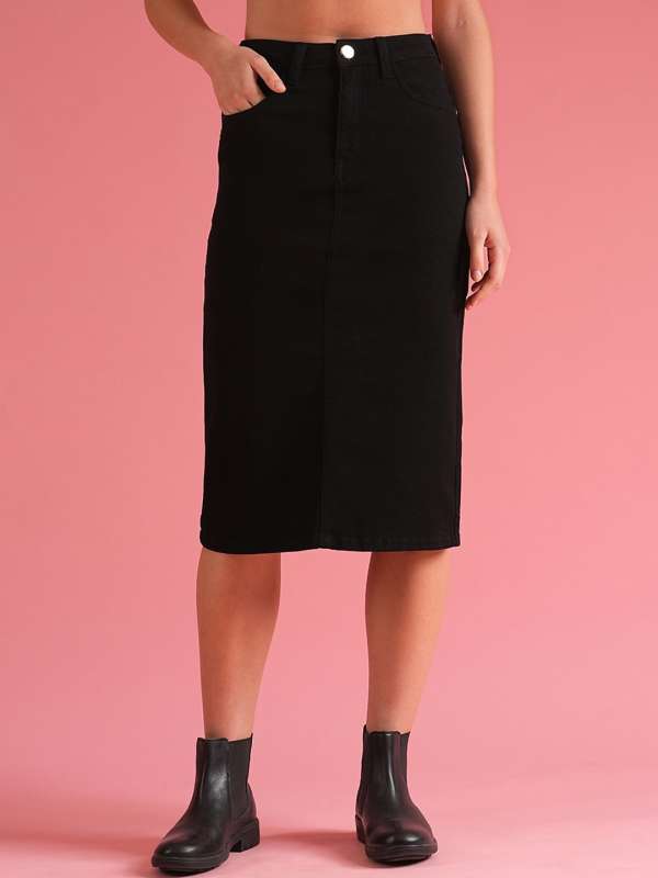 Knee Length Denim Skirt Buy Knee Length Denim Skirt online in India
