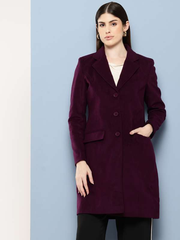Long purple coat womens clearance