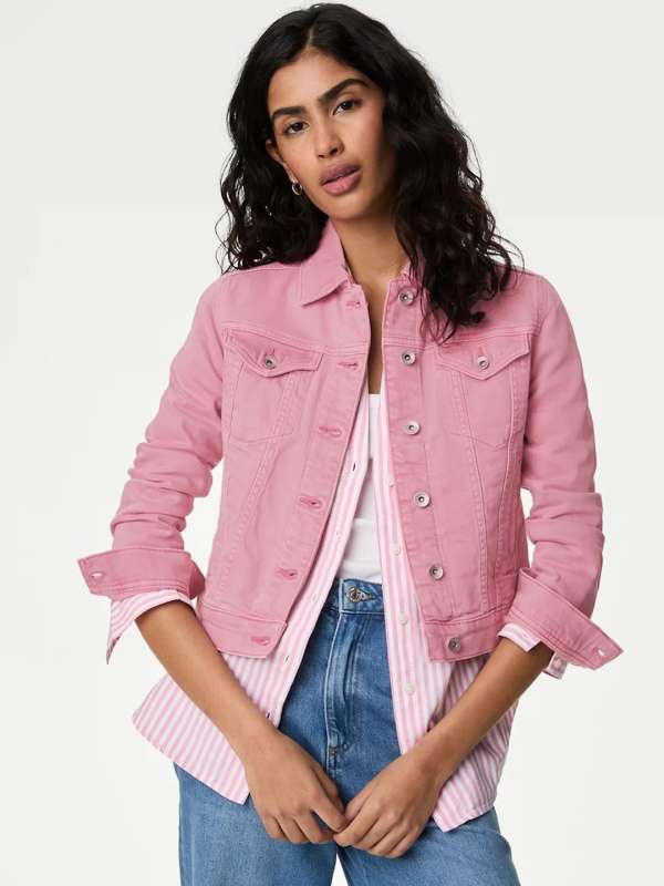 Marks Spencer Pink Solid Jacket Buy Marks Spencer Pink Solid Jacket online in India