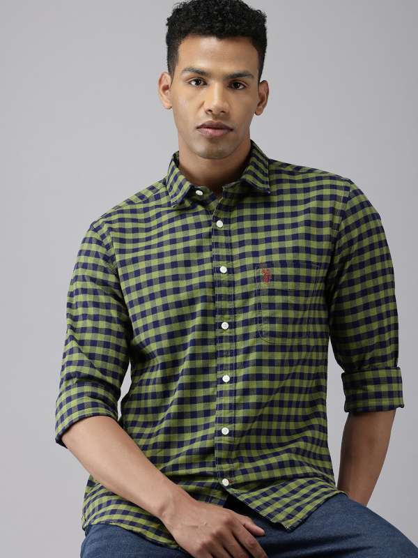 Us polo check shirts on sale