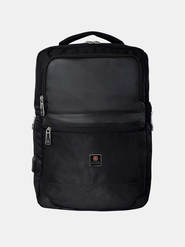 Swiss military black casual backpack sales