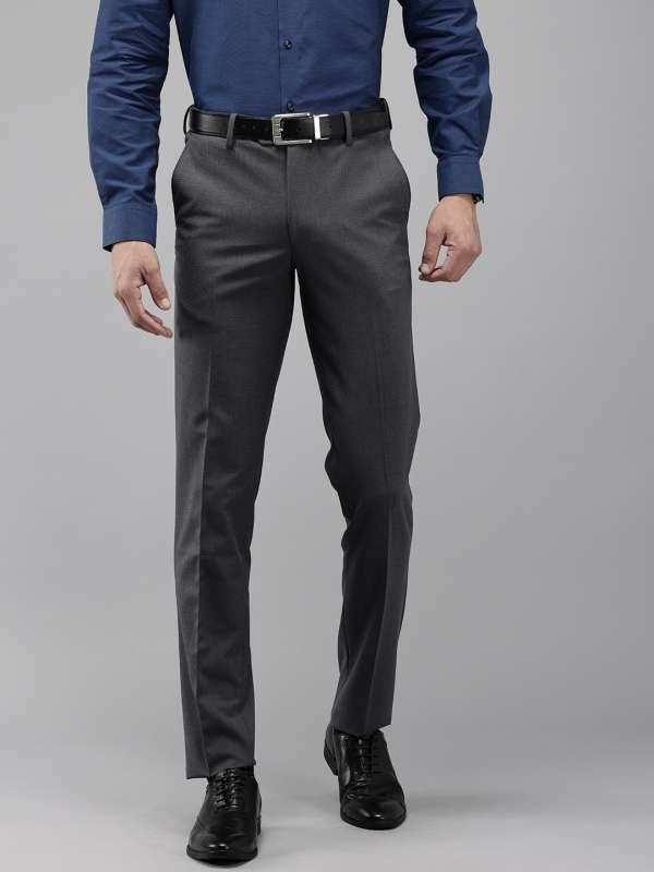 Van Heusen Grey Checked Slim Fit Formal Trouser Buy Van Heusen Grey Checked Slim Fit Formal Trouser online in India