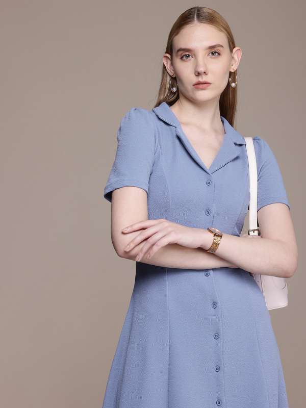 Light blue tee shirt dress top