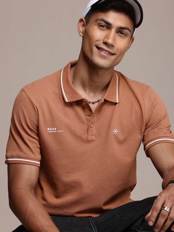 Brown polo t shirt best sale