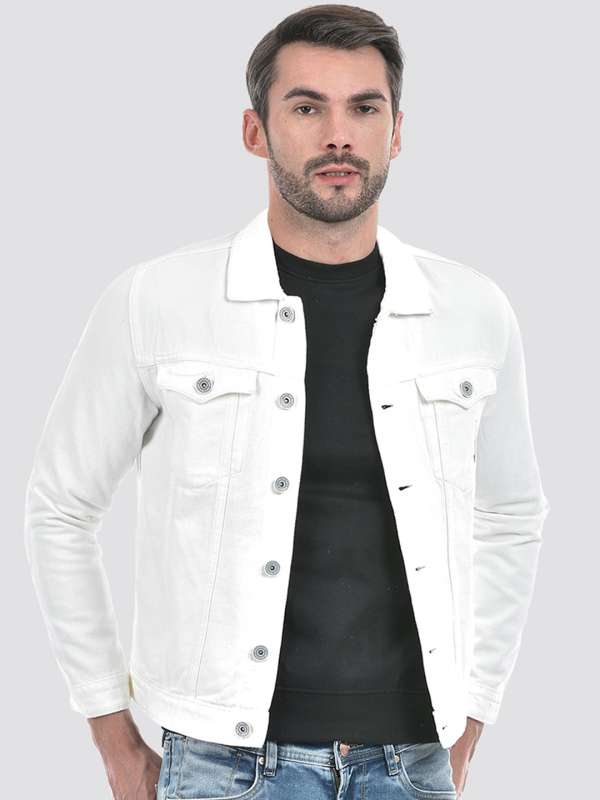 Jean jacket white collar shop