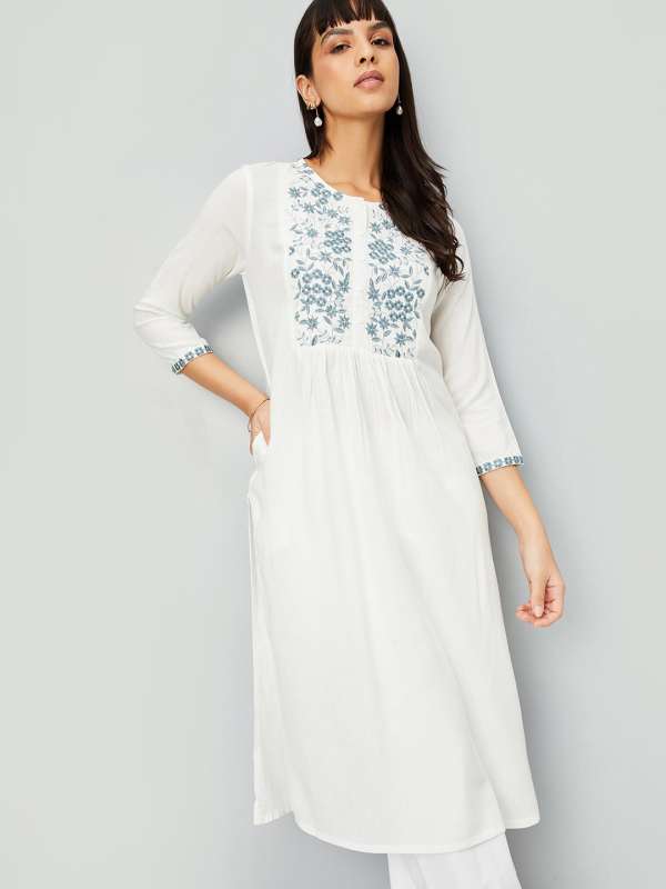 Off White Kurtas Buy Trendy Off White Kurtas Online in India Myntra