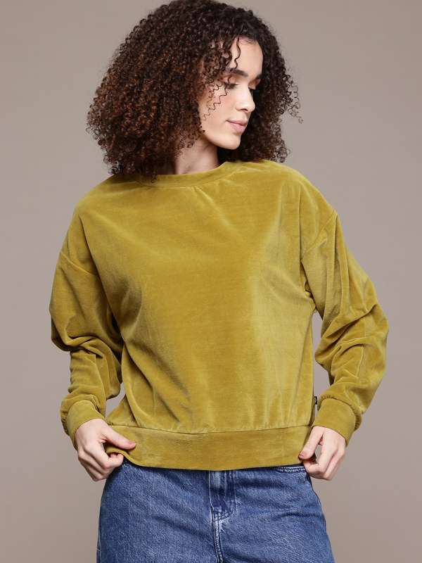 Roadster Mustard Solid Round Neck Sweatshirt 7667145.htm Buy Roadster Mustard Solid Round Neck Sweatshirt 7667145.htm online in India