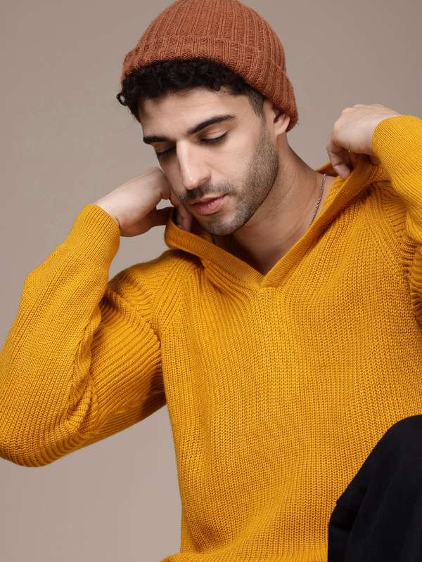 Knitted yellow sweater cheap