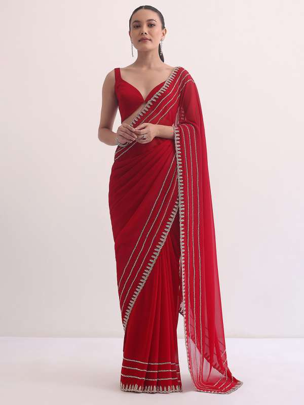 Red saree myntra discount