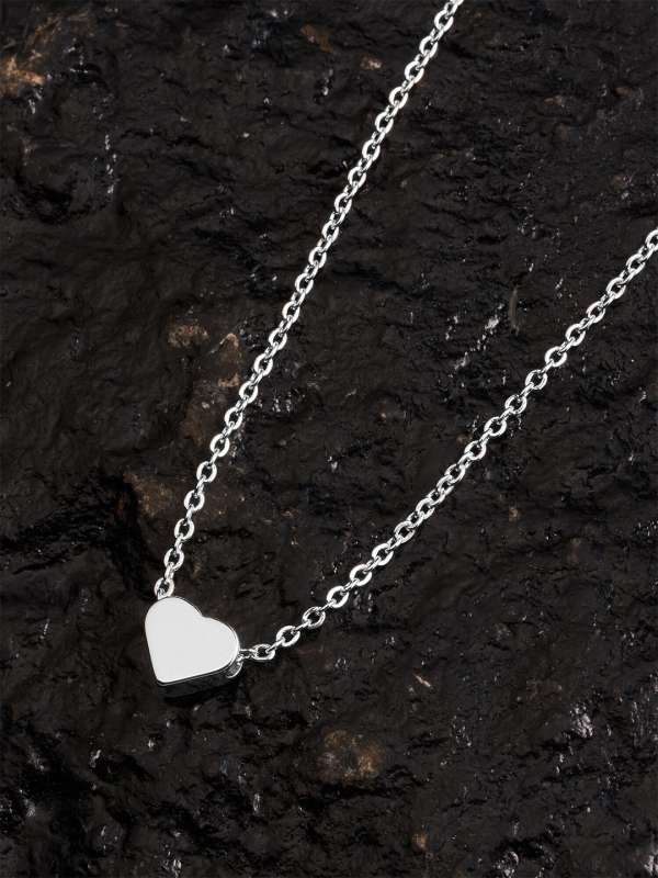 Silver black metal necklace clearance