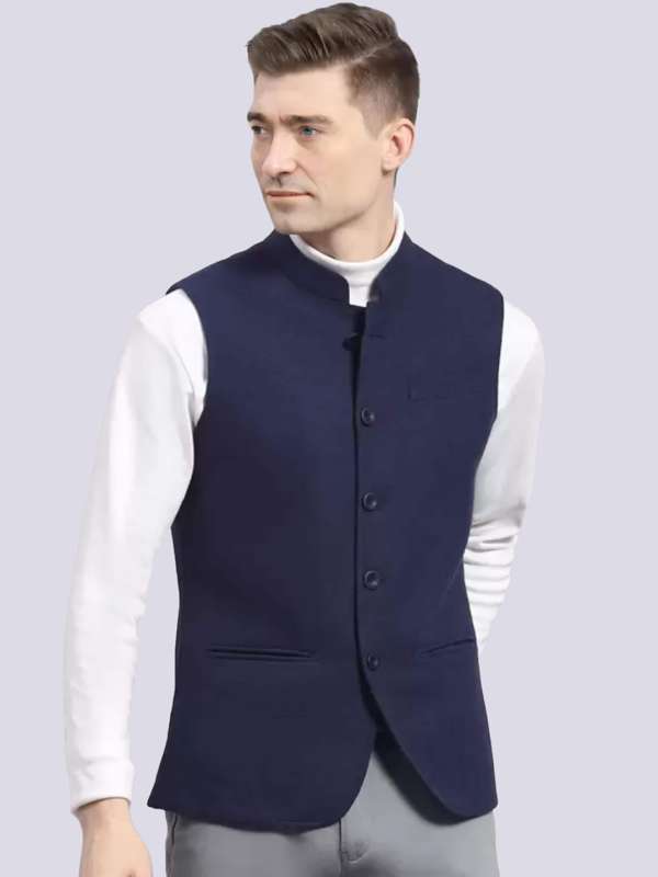 Men Blue Waistcoat Buy Men Blue Waistcoat online in India