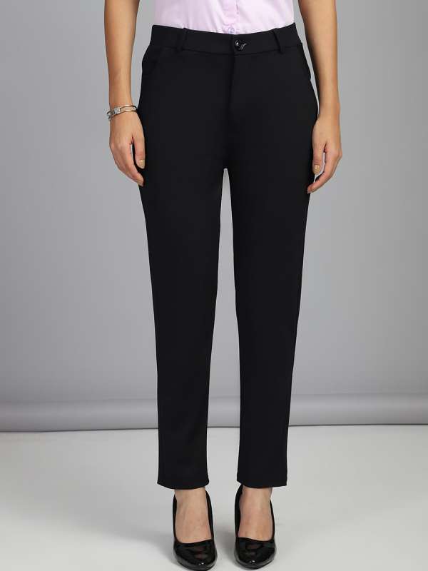 Slim fit black trousers womens top