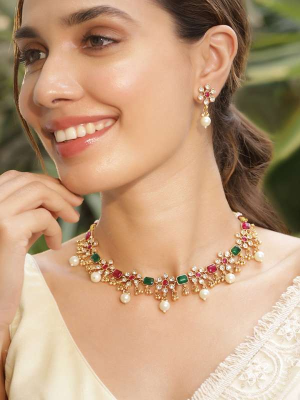 Green Jewellery Set Buy Green Jewellery Set Online Myntra