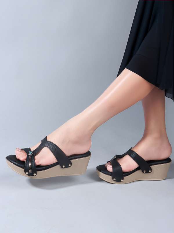 Ladies black wedges discount