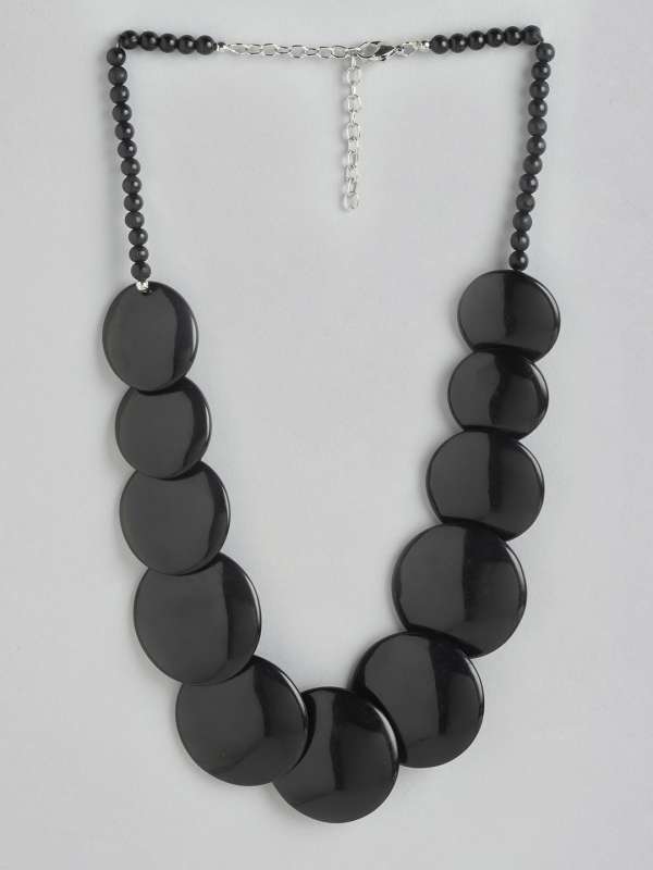 Silver Black Metal Necklace Buy Silver Black Metal Necklace online in India