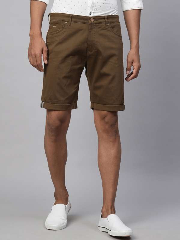 Buffalo Khaki Solid Chino Shorts Buy Buffalo Khaki Solid Chino Shorts online in India