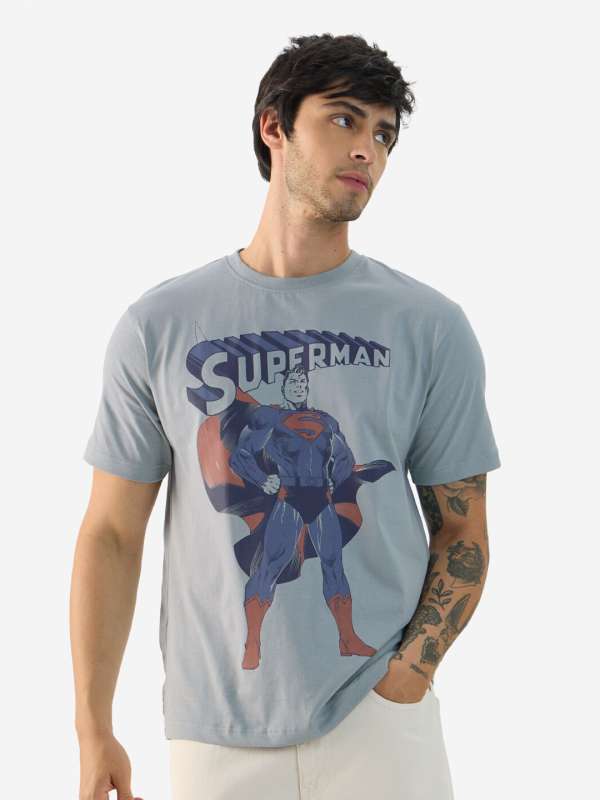 Grey Superman Tshirt Tshirts Buy Grey Superman Tshirt Tshirts online in India