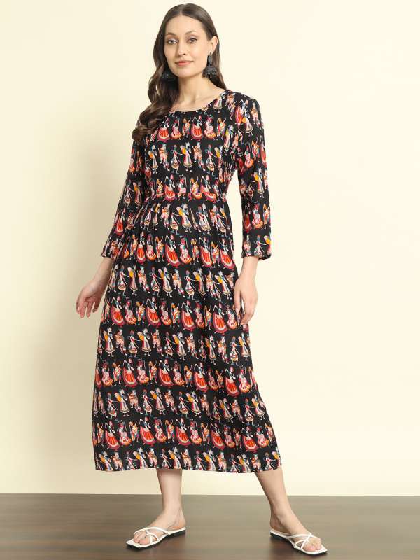 Cotton maxi dresses online myntra 2025