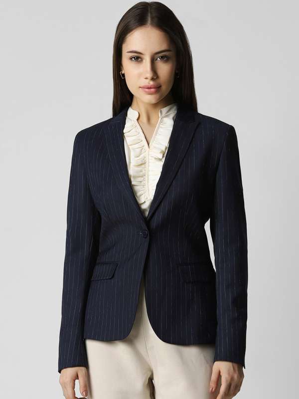 Striped blue blazer online