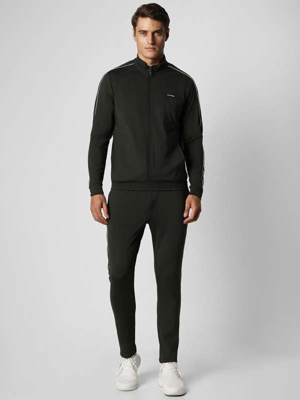 Grey slim fit tracksuit mens 2025