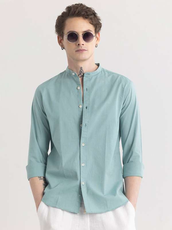 Teal collar shirt store