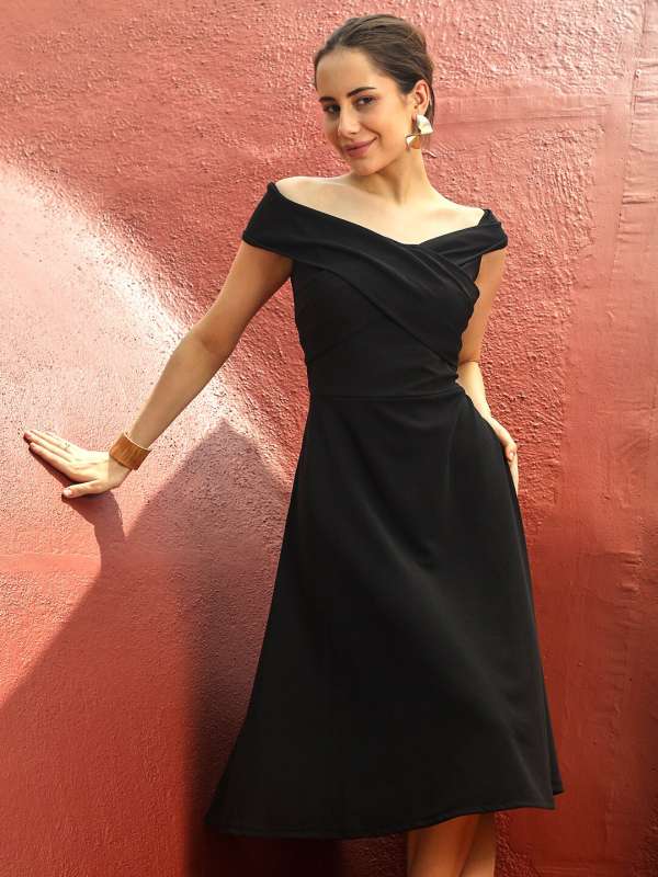 Black Women Dresses Off Shoulder Buy Black Women Dresses Off Shoulder online in India