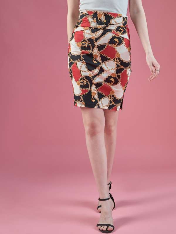 Floral print pencil skirt online shop