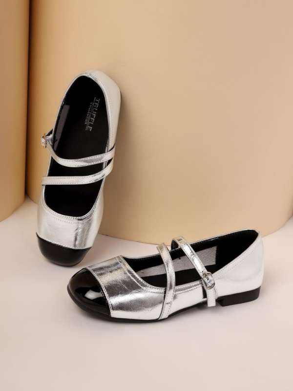 Silver slip on flats online