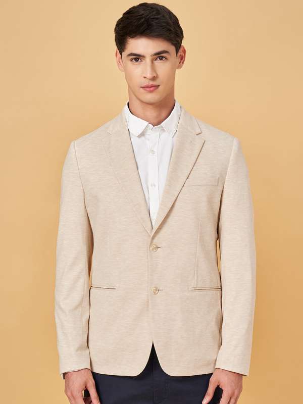 Beige fitted blazer shop