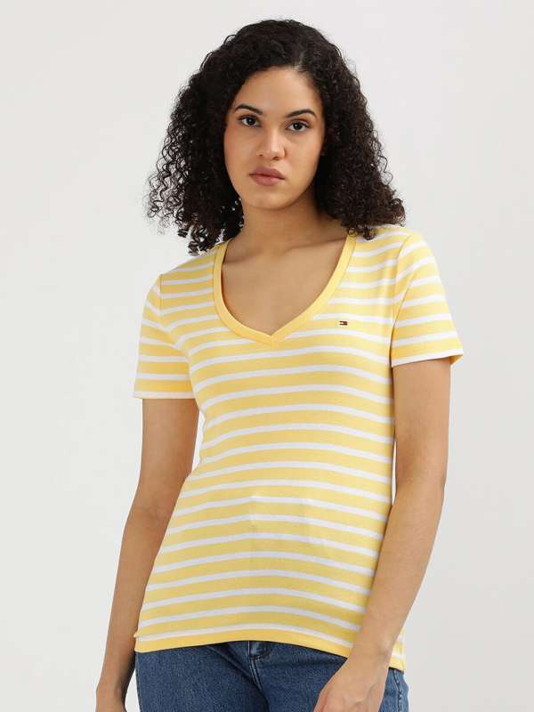 Tommy hilfiger yellow t shirt outlet