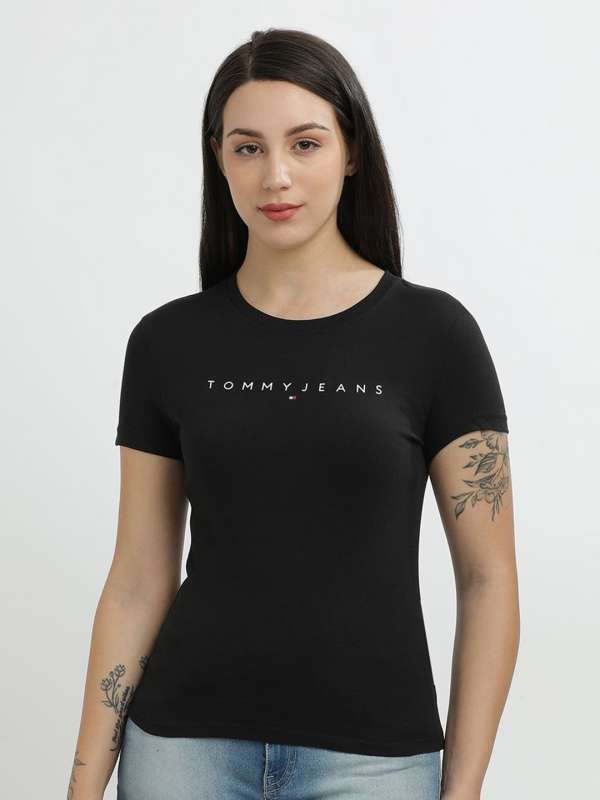 Womens black tommy hilfiger t shirt sale