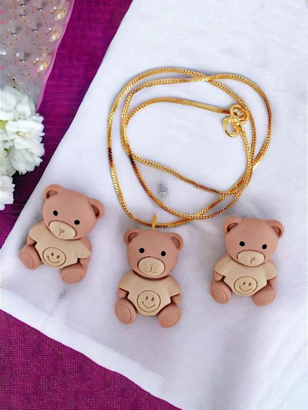 Peach Chain Jewellery Set Buy Peach Chain Jewellery Set online in India