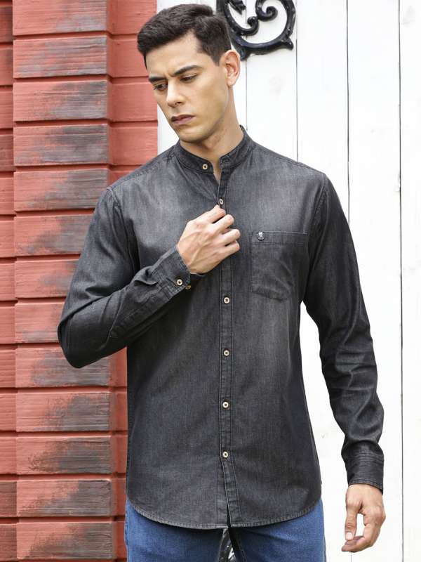 Denim black shirts store