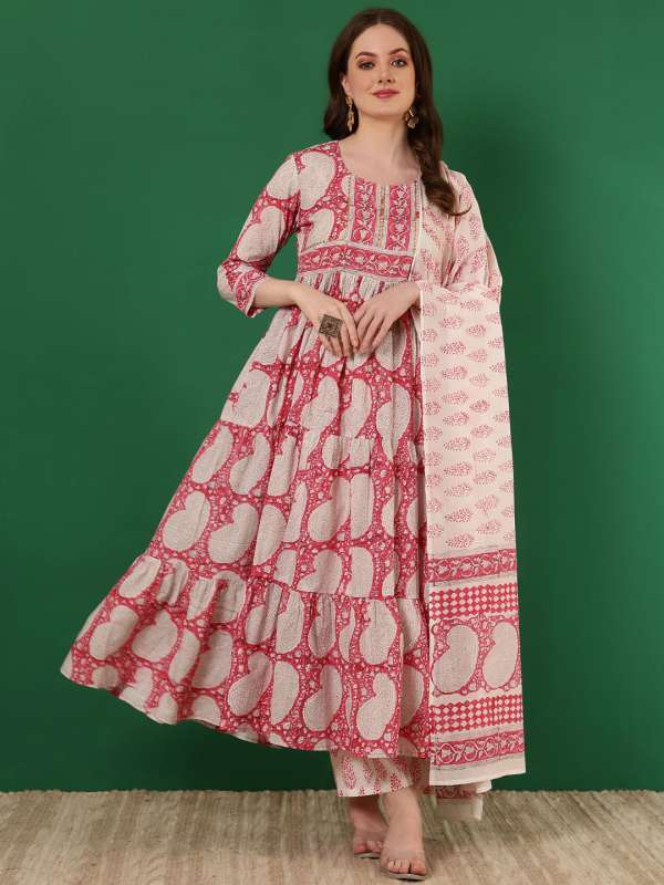 Pink root kurtis top