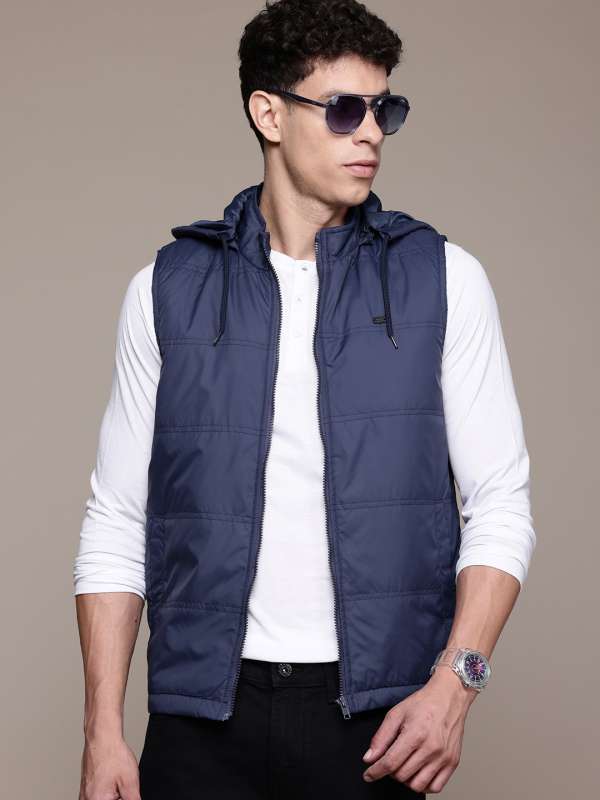 Sleeveless hooded jacket men's shop