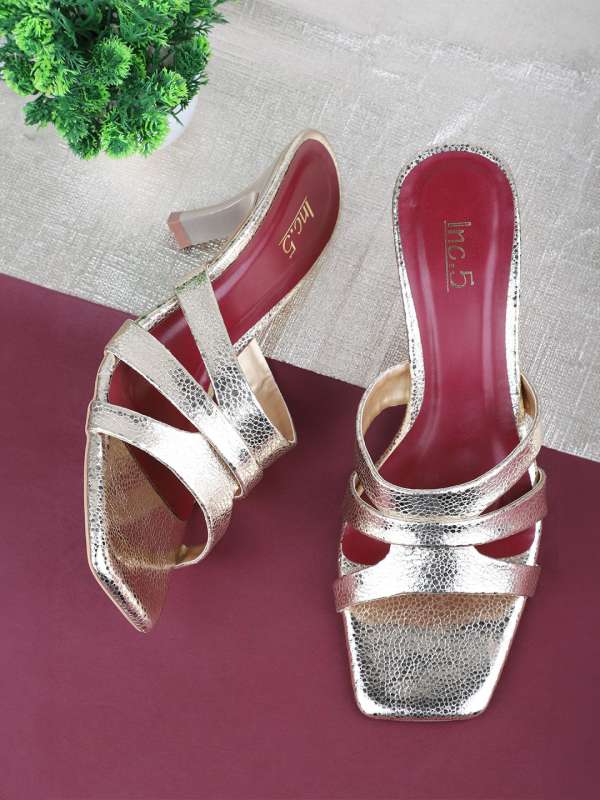 Inc 5 Gold Heels Buy Inc 5 Gold Heels online in India