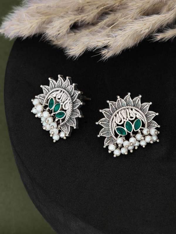 Silver earrings fabindia 2025