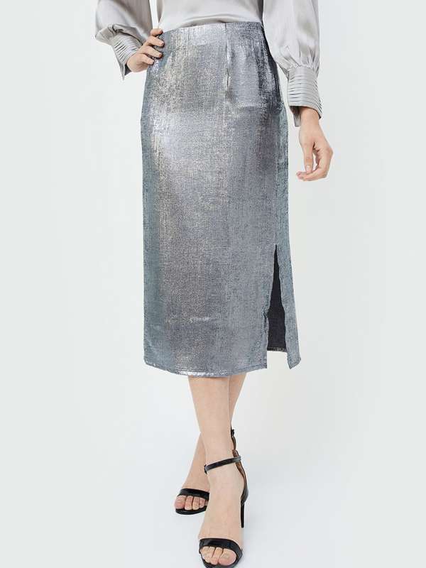 Silver sequin skirt online india 2025