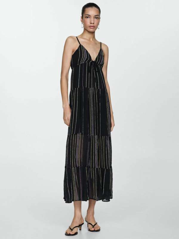 Mango stripe textured dress store