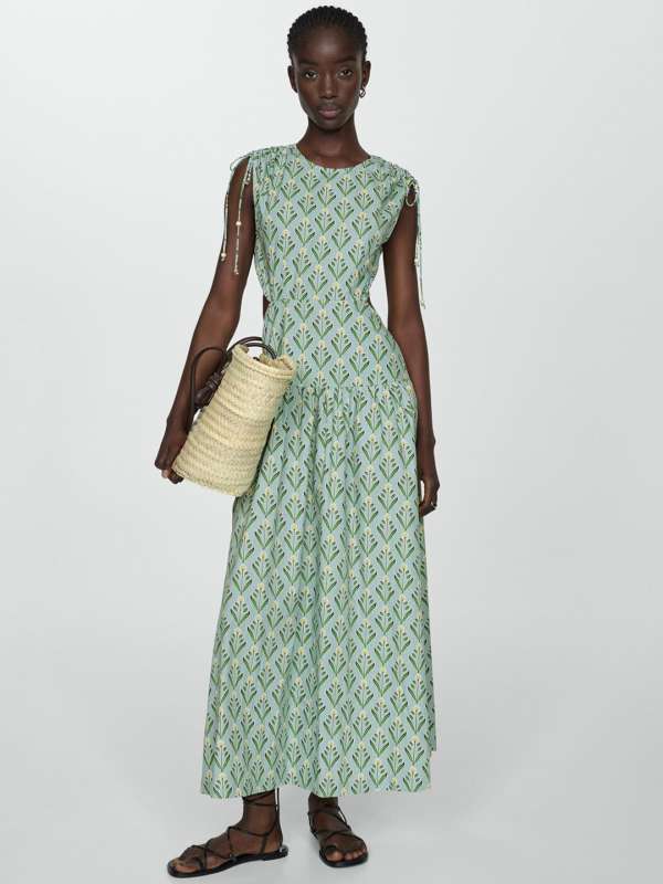 Mango Blue Striped Cotton Dress Buy Mango Blue Striped Cotton Dress online in India