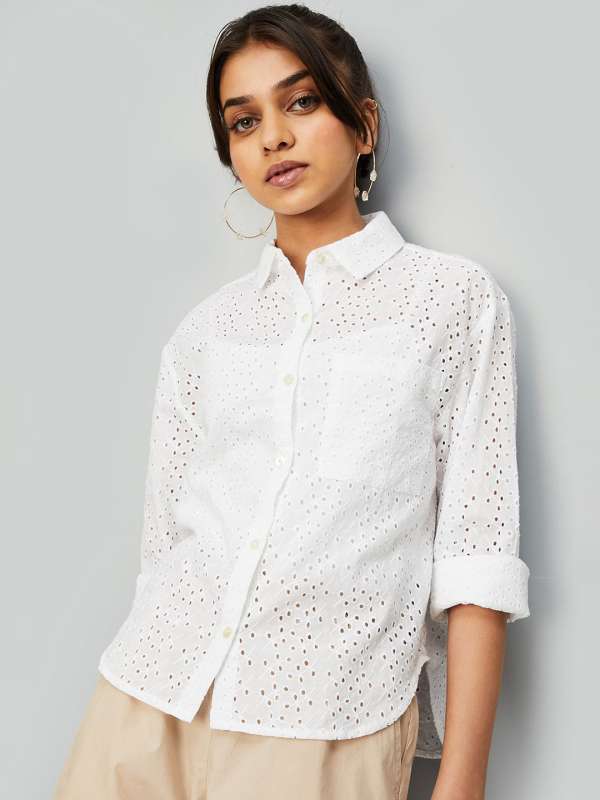 Girls white dress shirt hot sale