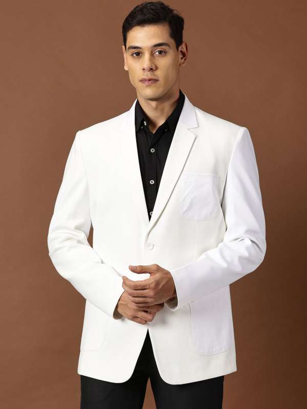 Mens white casual blazer top