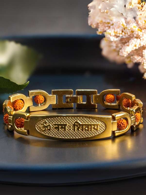 Gold plated rudraksh bracelet clearance
