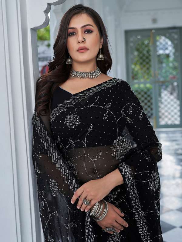Black ethnic saree outlet