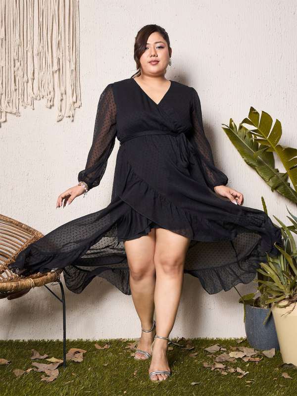 Black dress online myntra hot sale