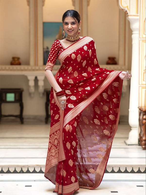 Bridal saree red colour top