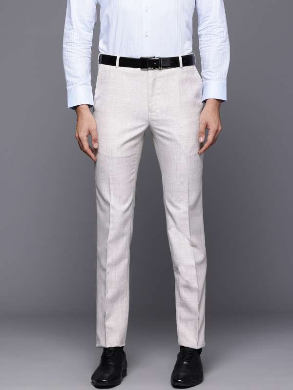 Khaki Off White Men Formal Trousers Raymond American Elm Buy Khaki Off White Men Formal Trousers Raymond American Elm online in India