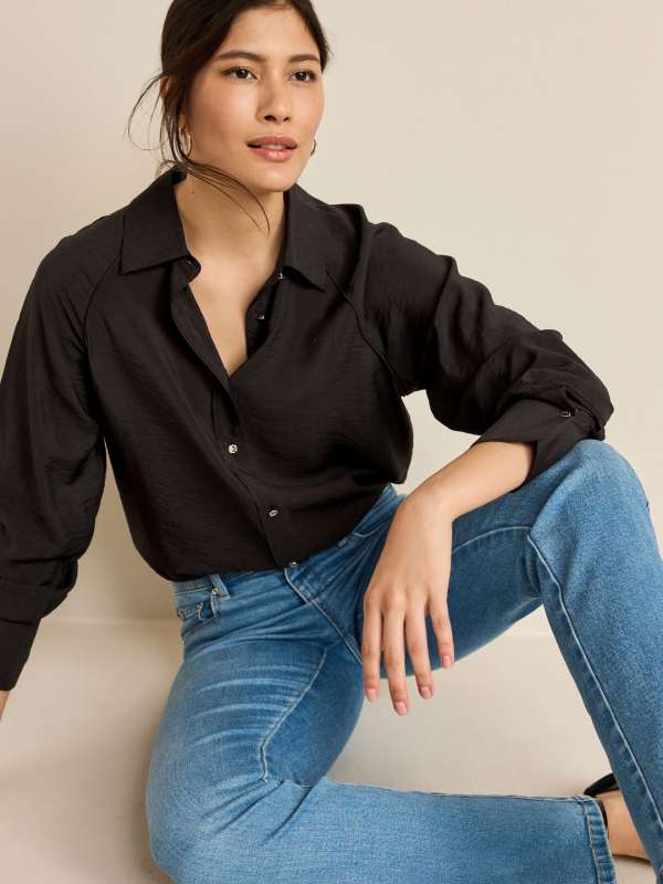 Black casual shirt womens discount